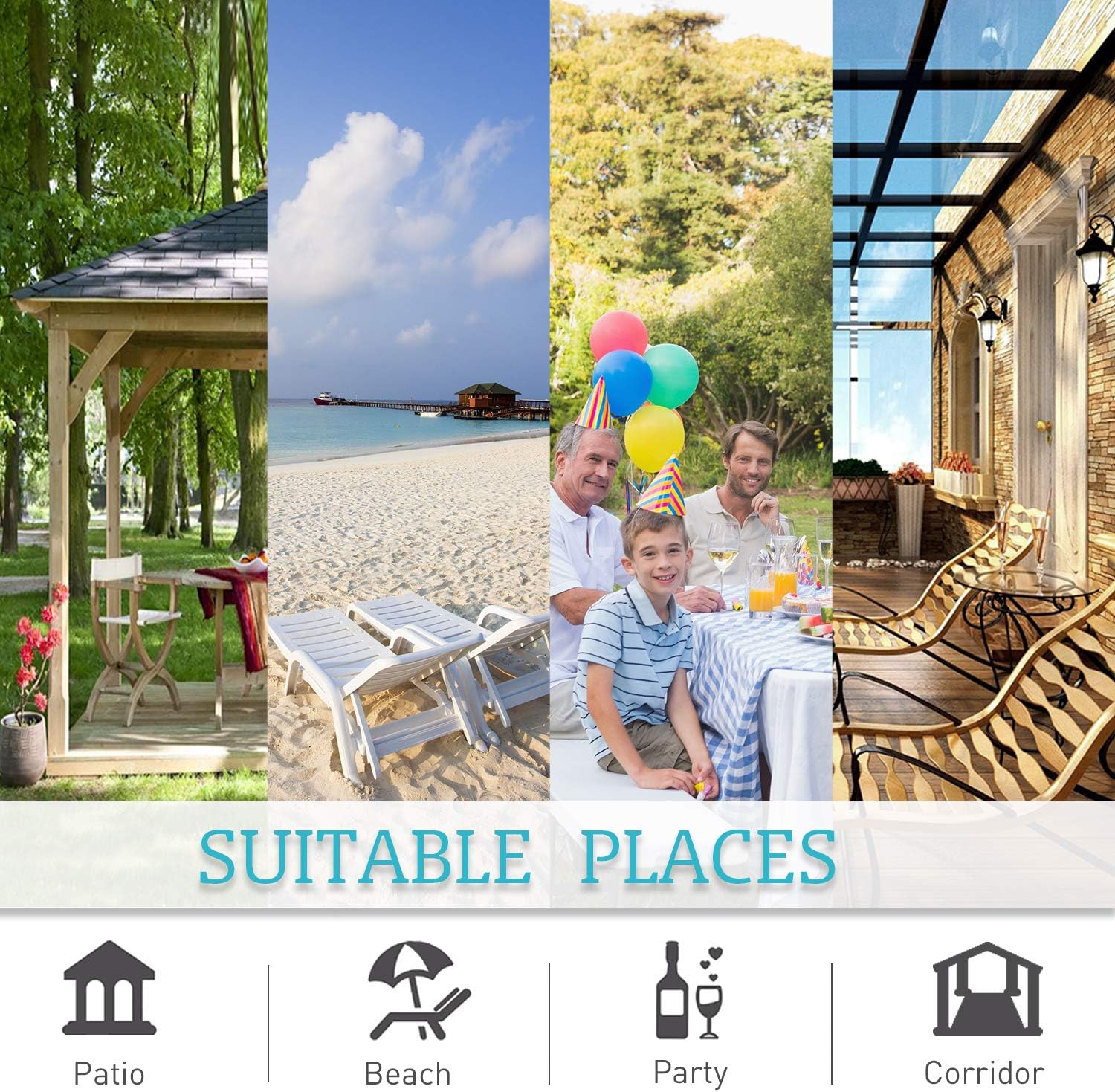 RYB HOME Outdoor Curtains Waterproof 2 Panels - Detachable Top Blackout Privacy Patio Door Curtains for Gazebo Pool Hut Pavilion Gazebo Outdoor Shower, 52 inch Wide x 108 inches Long, Beige